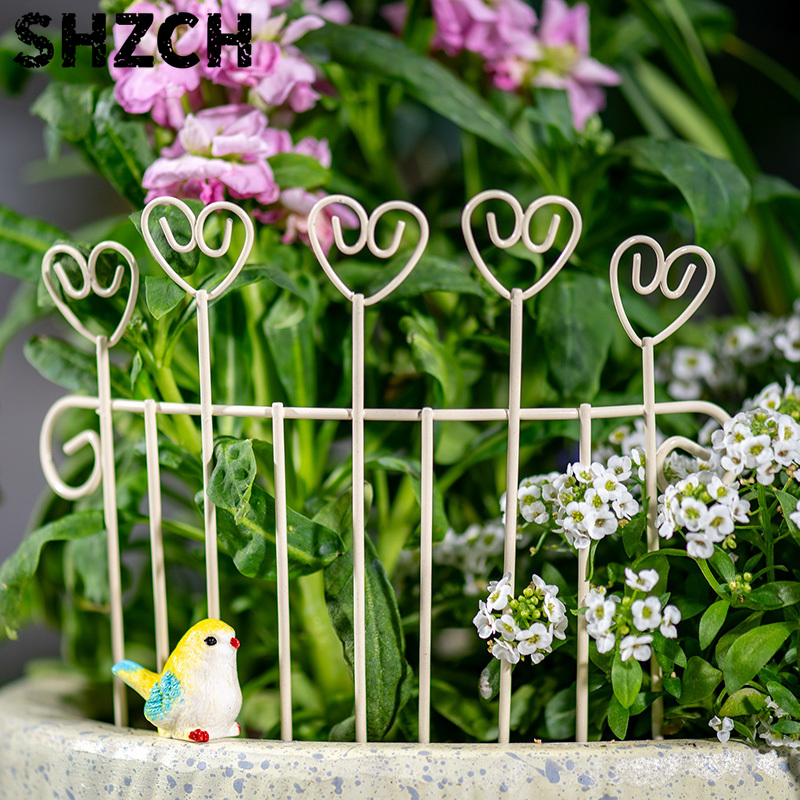 Succulent Arrangement Mini - Verspielte Mini-Eisenblumentopf-Zäune Kreative Gartendekoration für DIY