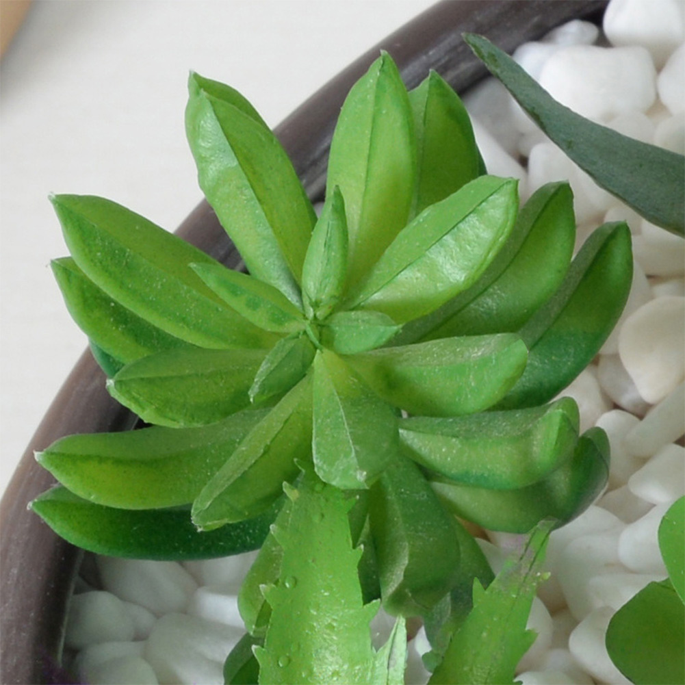 Succulent Arrangement Mini - Zeitgenössisches Kunstpflanzen-Arrangement im Mini-Bonsai-Stil für Wohn-